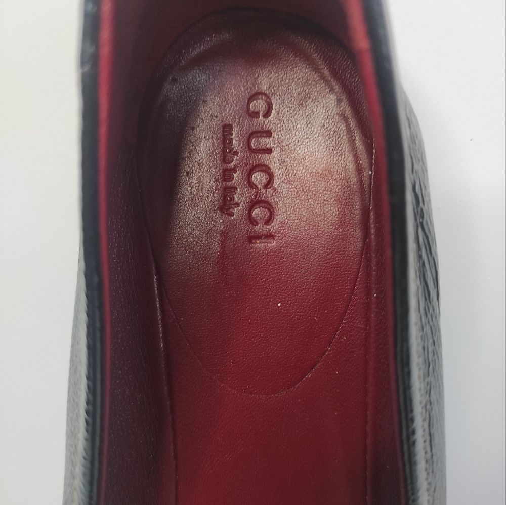 Gucci Black Leather Ballet Flats with Burgundy Interior - Picture 8 of 8